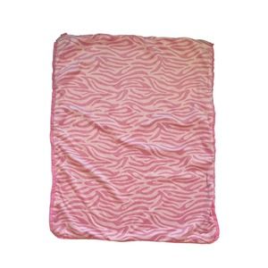 Carters Pink Zebra Animal Print Sherpa Baby Blanket Lovey Throw Ruffle